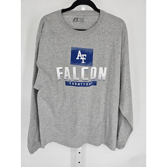 Russell Women Gray Air Force Falcon Territory Printed Long Sleeve Top Size XL - Picture 1 of 4